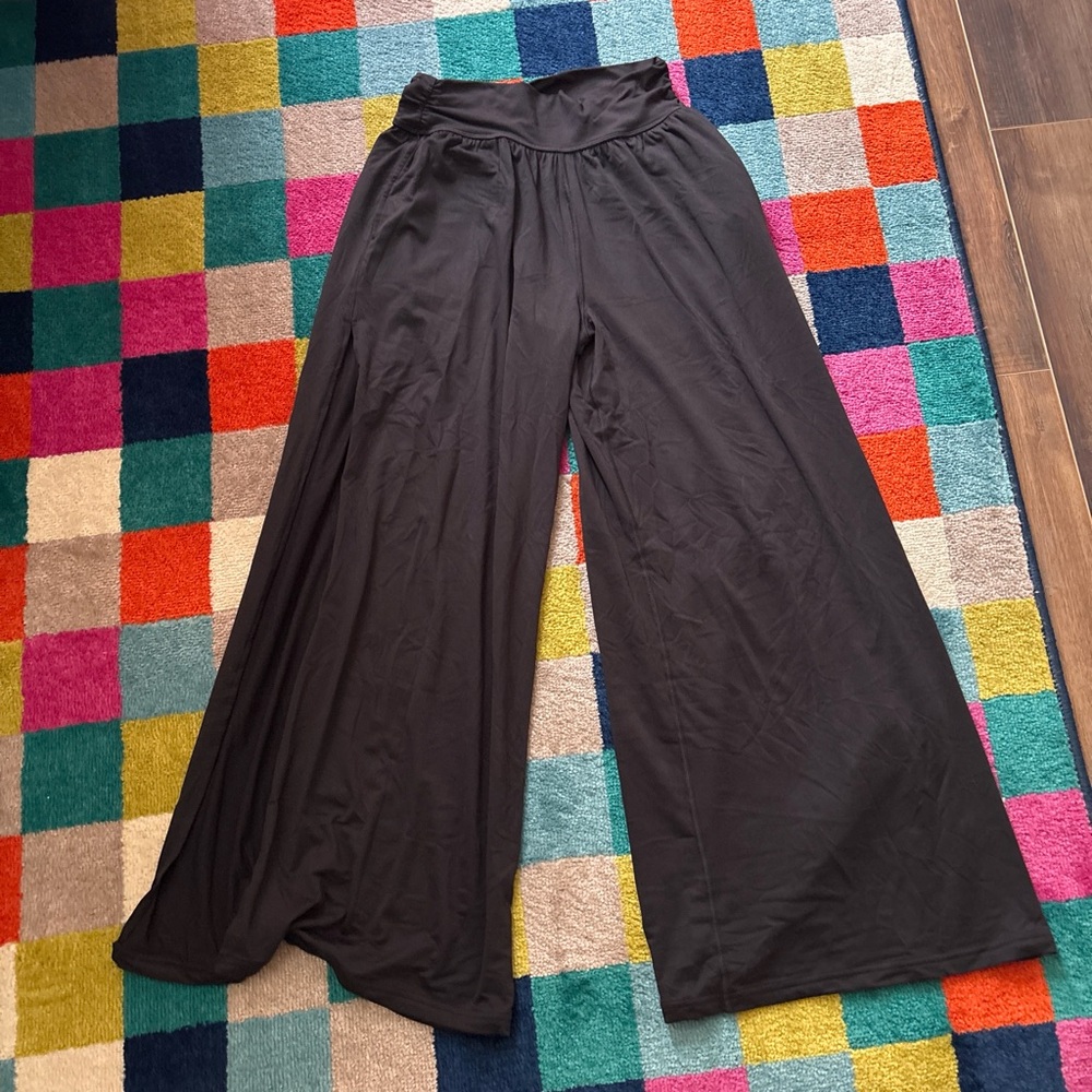 Black Wide-Leg Palazzo Pants - Women's High-Rise Comfort